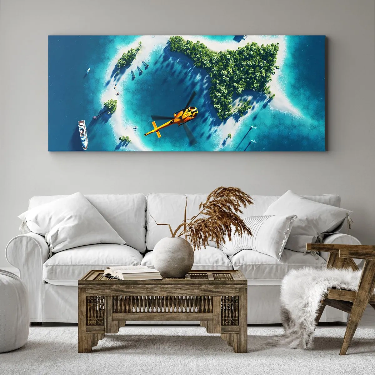 Canvastavla - Bild på duk - Köp dig en ö - 100x40 cm