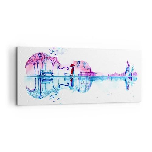 Canvastavla - Bild på duk - Regnmusik - 120x50 cm