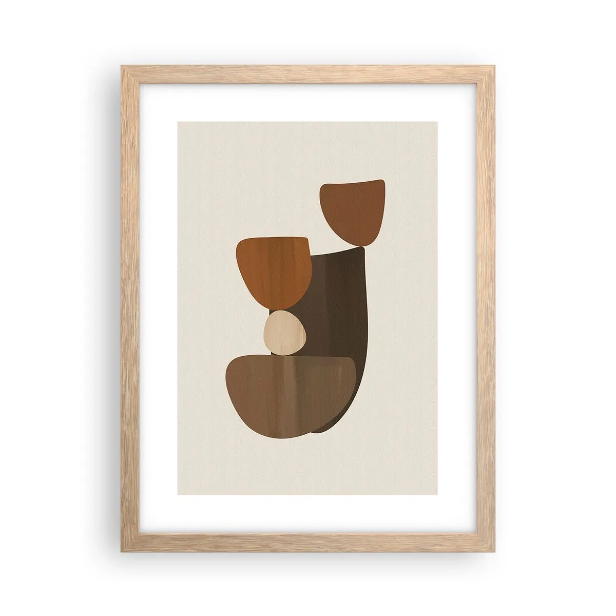 Affisch i ram av ljusek - Komposition i brun - 30x40 cm