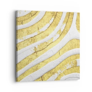 Canvastavla - Bild på duk - Komposition i vitt och guld - 30x30 cm