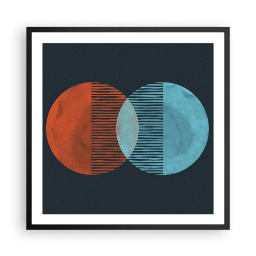 Affisch i svart ram - Astronomisk fantasi - 60x60 cm