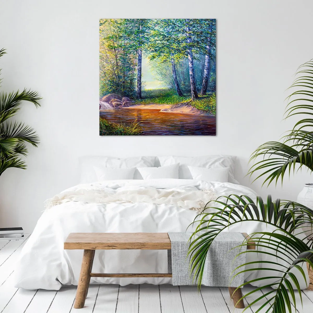 Canvastavla - Bild på duk - Idyllisk vy - 30x30 cm