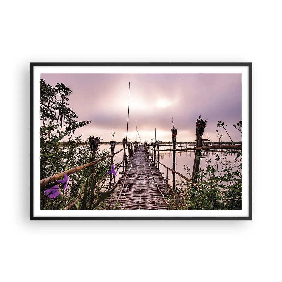 Affisch i svart ram - Asiens lugn och tystnad - 100x70 cm