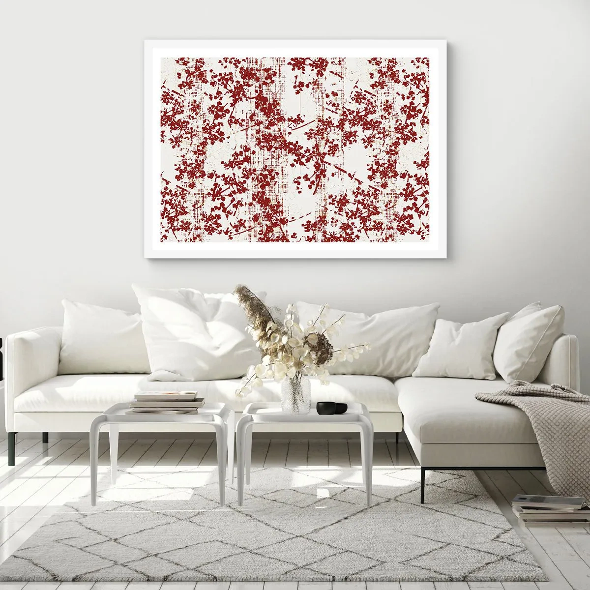 Affisch i vit ram - Som en gammal percale - 100x70 cm