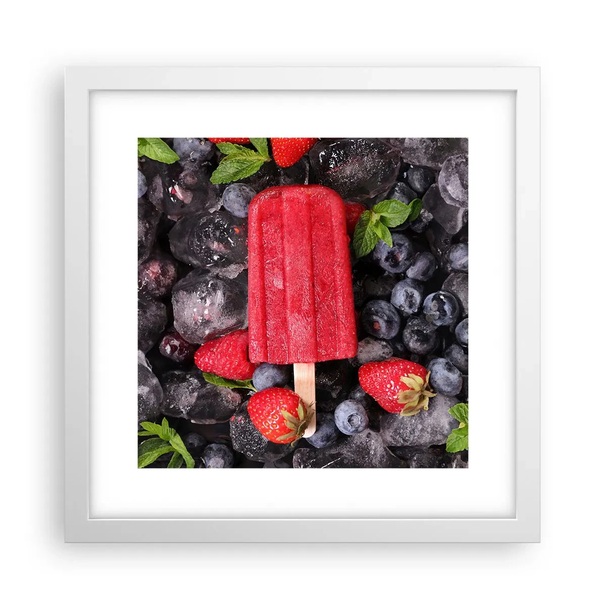 Affisch i vit ram - En smak av varm sommar - 30x30 cm