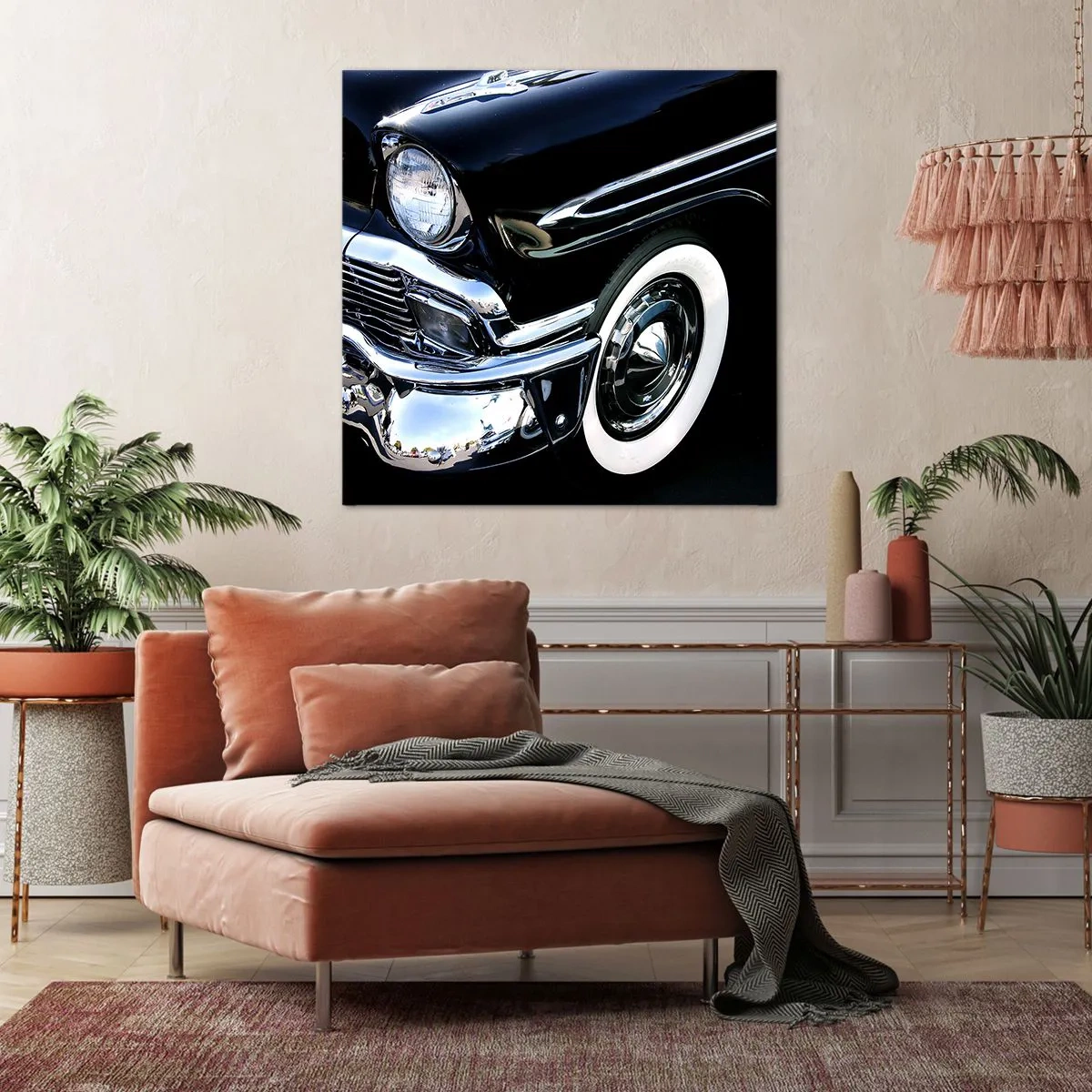 Canvastavla - Bild på duk - Klassik i silver, svart och vit - 50x50 cm