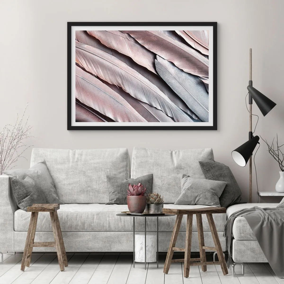 Affisch i svart ram - I rosa silver - 40x30 cm