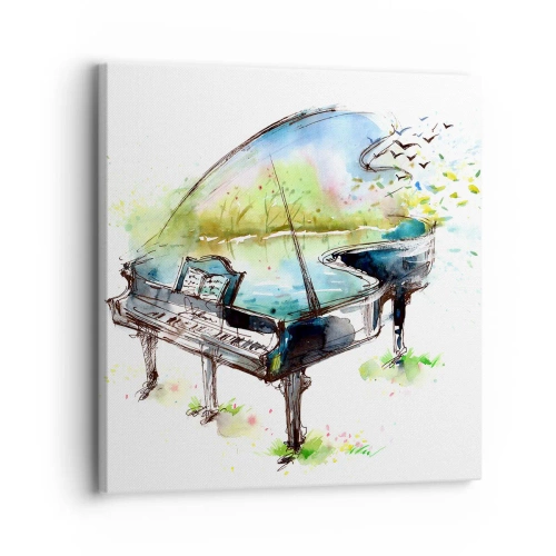 Canvastavla - Bild på duk - Förtrollad i musiken - 30x30 cm