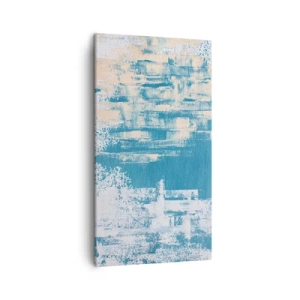 Canvastavla - Bild på duk - Genom istapp - 45x80 cm