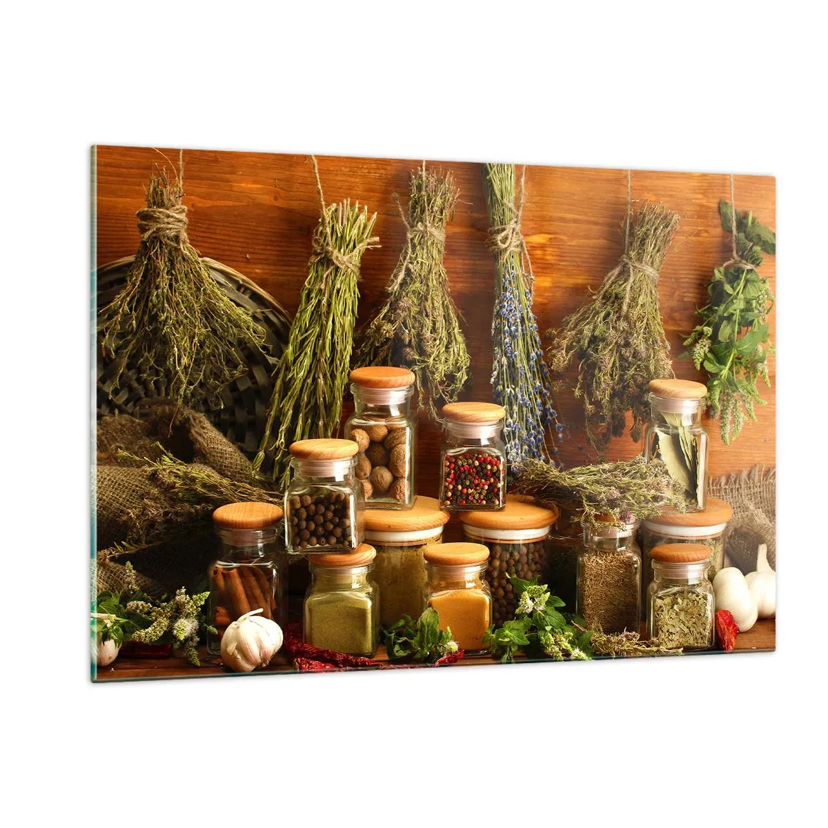 Glastavla - Bild på glas - Trolldom i köket - 120x80 cm