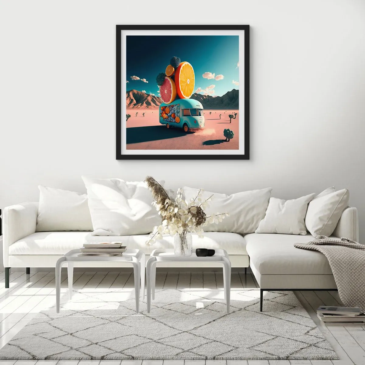 Affisch i svart ram - En smak av semester - 40x40 cm