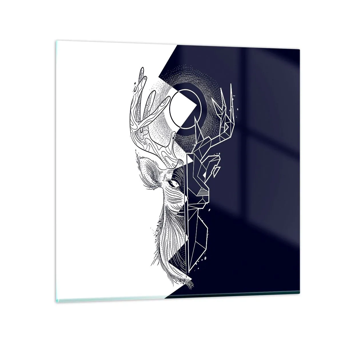 Glastavla - Bild på glas - Motsatsernas kamp och gemenskap - 50x50 cm