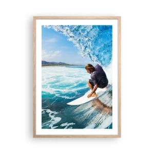 Affisch i ram av ljusek - Dansar med vågorna - 50x70 cm