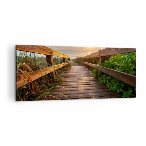 Canvastavla - Bild på duk - Direkt till stranden - 120x50 cm
