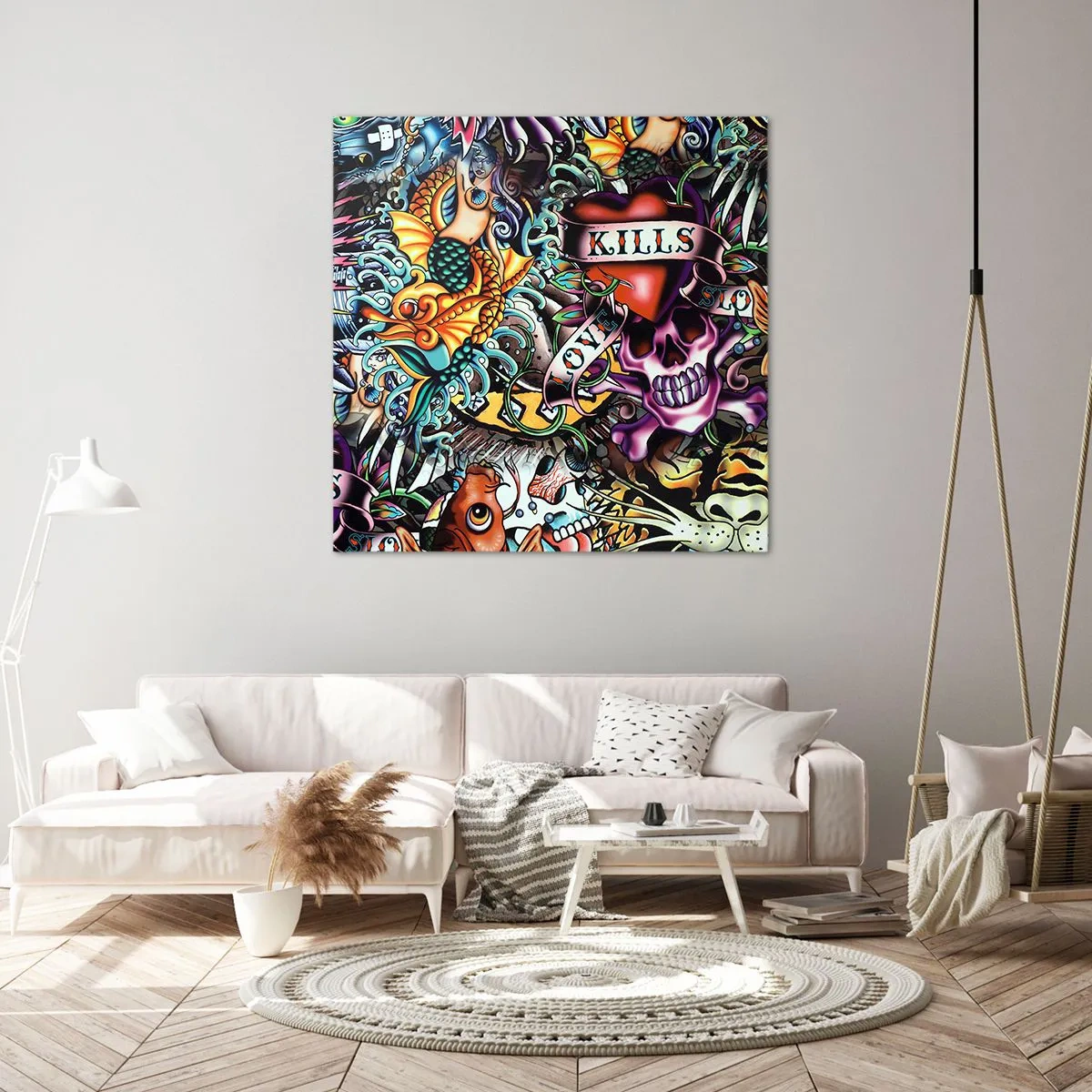 Canvastavla - Bild på duk - Tatuerarens dröm - 60x60 cm