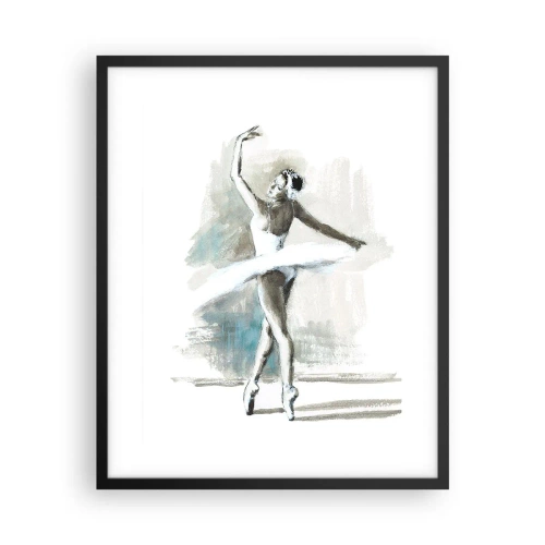 Affisch i svart ram - Förtrollad i en svan - 40x50 cm