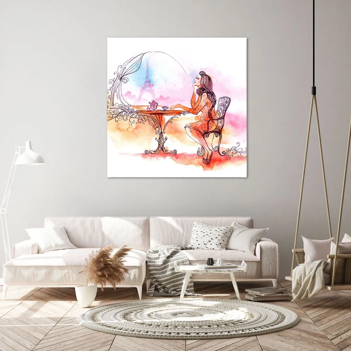Canvastavla - Bild på duk - Paris stil - 60x60 cm