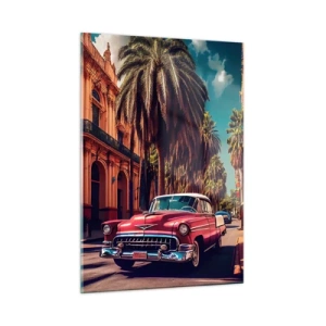 Glastavla - Bild på glas - Fortfarande i Havanna - 50x70 cm