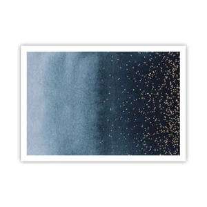 Affisch - Komposition – blåa faser - 100x70 cm
