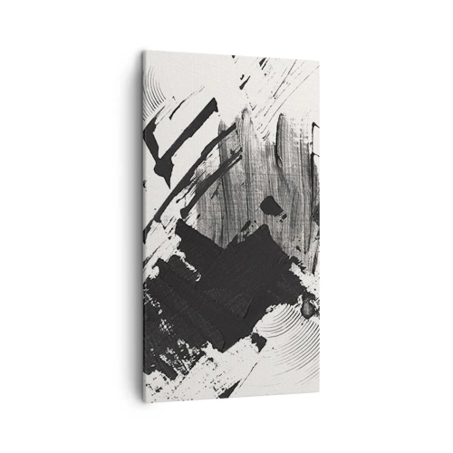 Canvastavla - Bild på duk - Abstraktion - uttrycket av svart - 45x80 cm