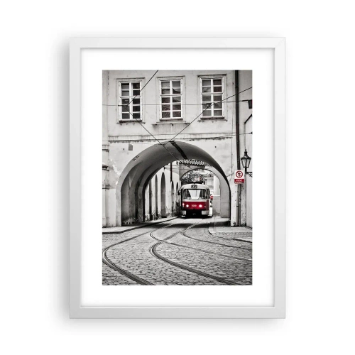 Affisch i vit ram - Genom stadens labyrint - 30x40 cm