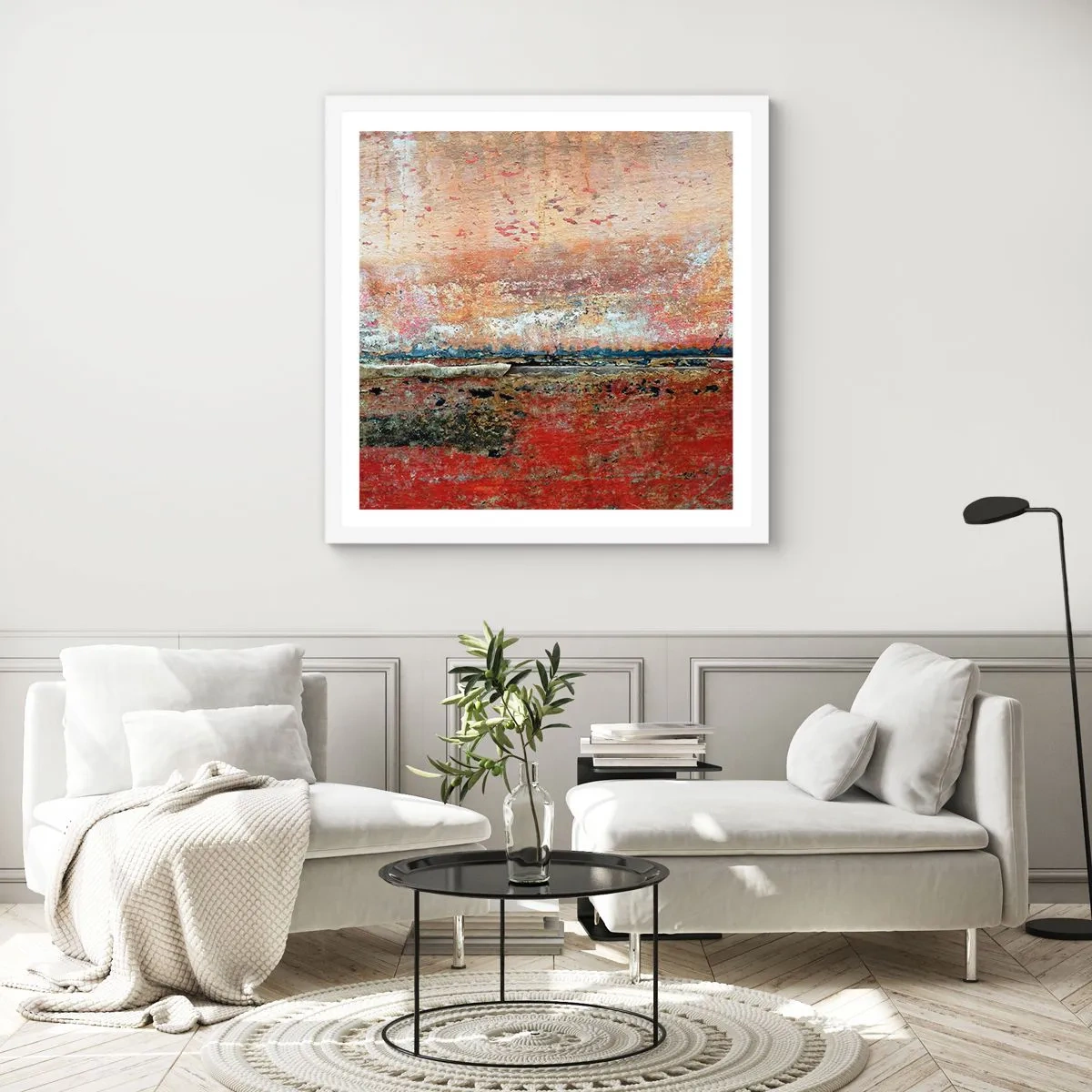 Affisch i vit ram - Kanske är det havet - 30x30 cm