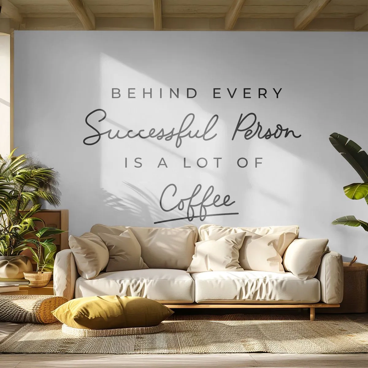Fototapet Premium Canvas - Framgångens hemlighet - Typografi, Bekräftelse, Maxim - 250x175 cm