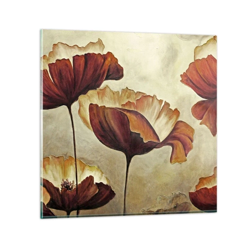 Glastavla - Bild på glas - Ängsblommor - 30x30 cm