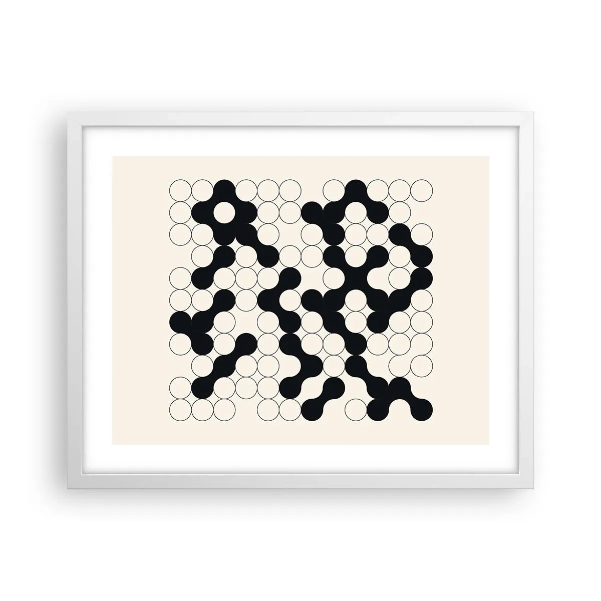 Affisch i vit ram - Kinesiskt spel - variation - 50x40 cm