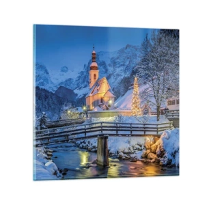 Glastavla - Bild på glas - Julens anda - 30x30 cm