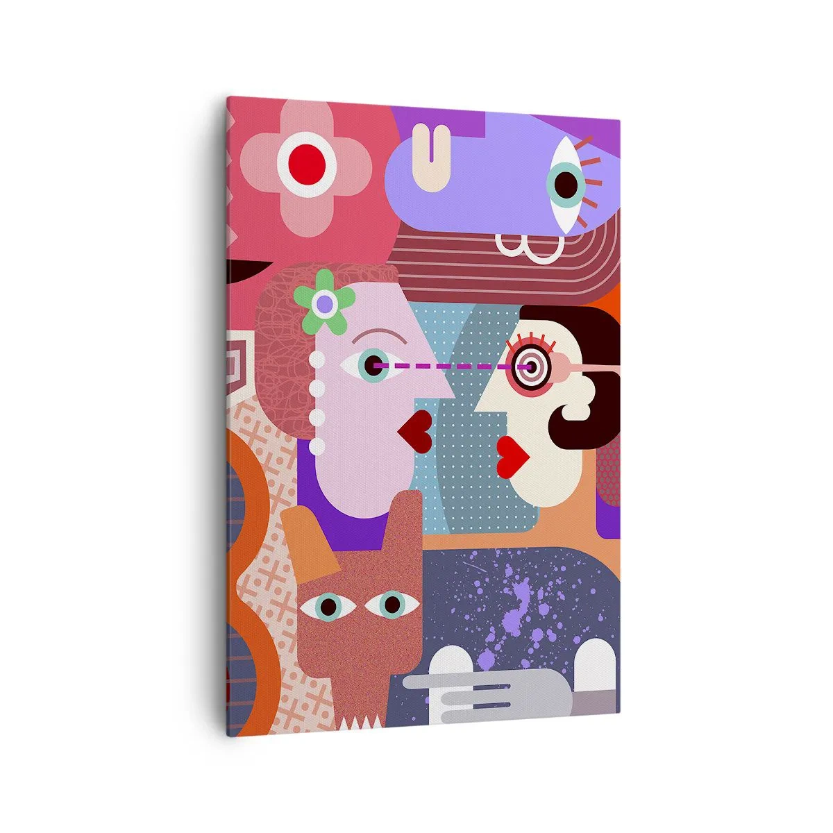 Canvastavla - Bild på duk - Öga mot öga  - 70x100 cm