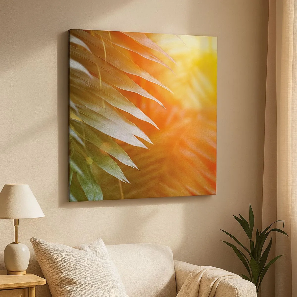 Canvastavla - Bild på duk - En morgon i djungeln - 30x30 cm