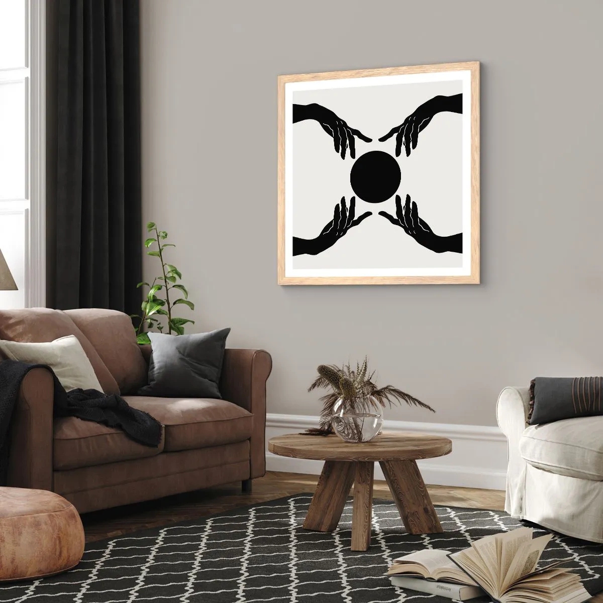 Affisch i ram av ljusek - Ett hemligt tecken - 50x50 cm