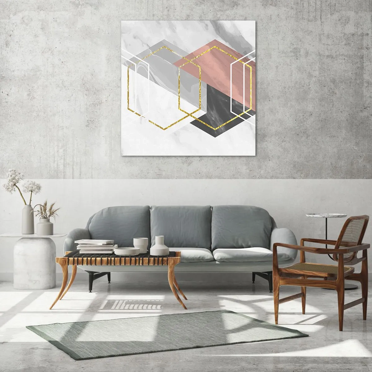 Glastavla - Bild på glas - Kedjekomposition - 70x70 cm