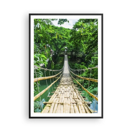 Affisch i svart ram - Apbro över grönskan - 70x100 cm