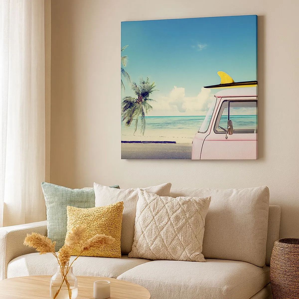 Canvastavla - Bild på duk - Dags att börja semester - 30x30 cm