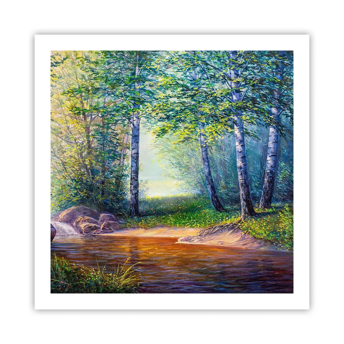 Affisch - Idyllisk vy - 60x60 cm
