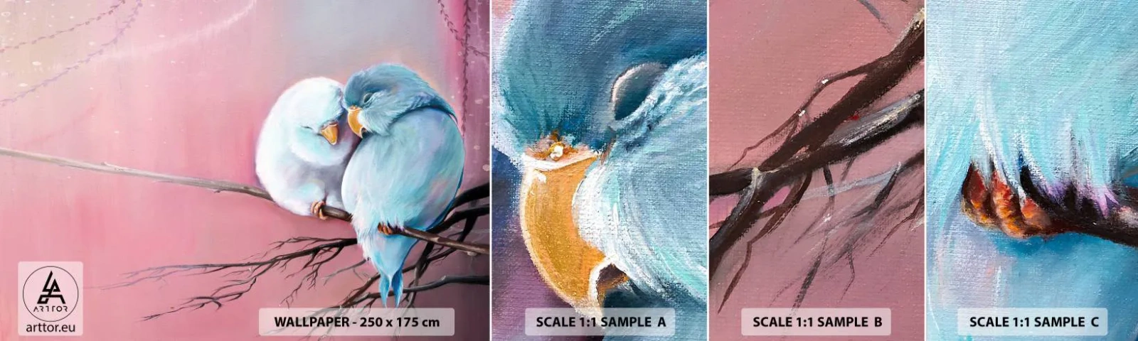 Fototapet Prov Standard Eco - Lägga till något?… - Fåglar, Natur, Bit - 100x30 cm