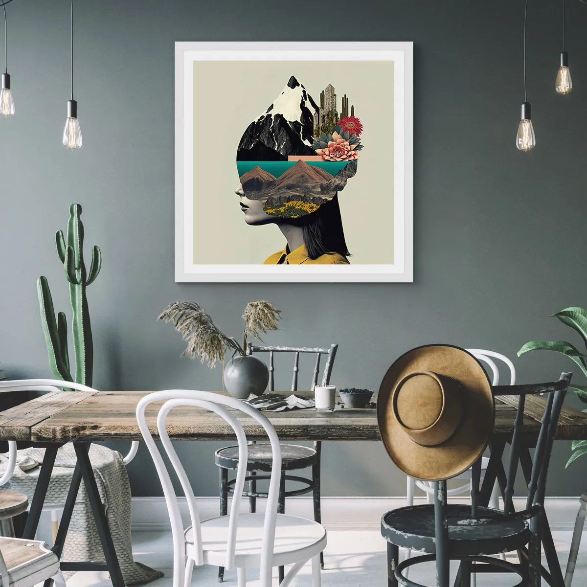 Affisch i vit ram - Kvinnan - alltid ett mysterium - 60x60 cm