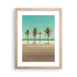 Affisch i ram av ljusek - På stranden - 30x40 cm