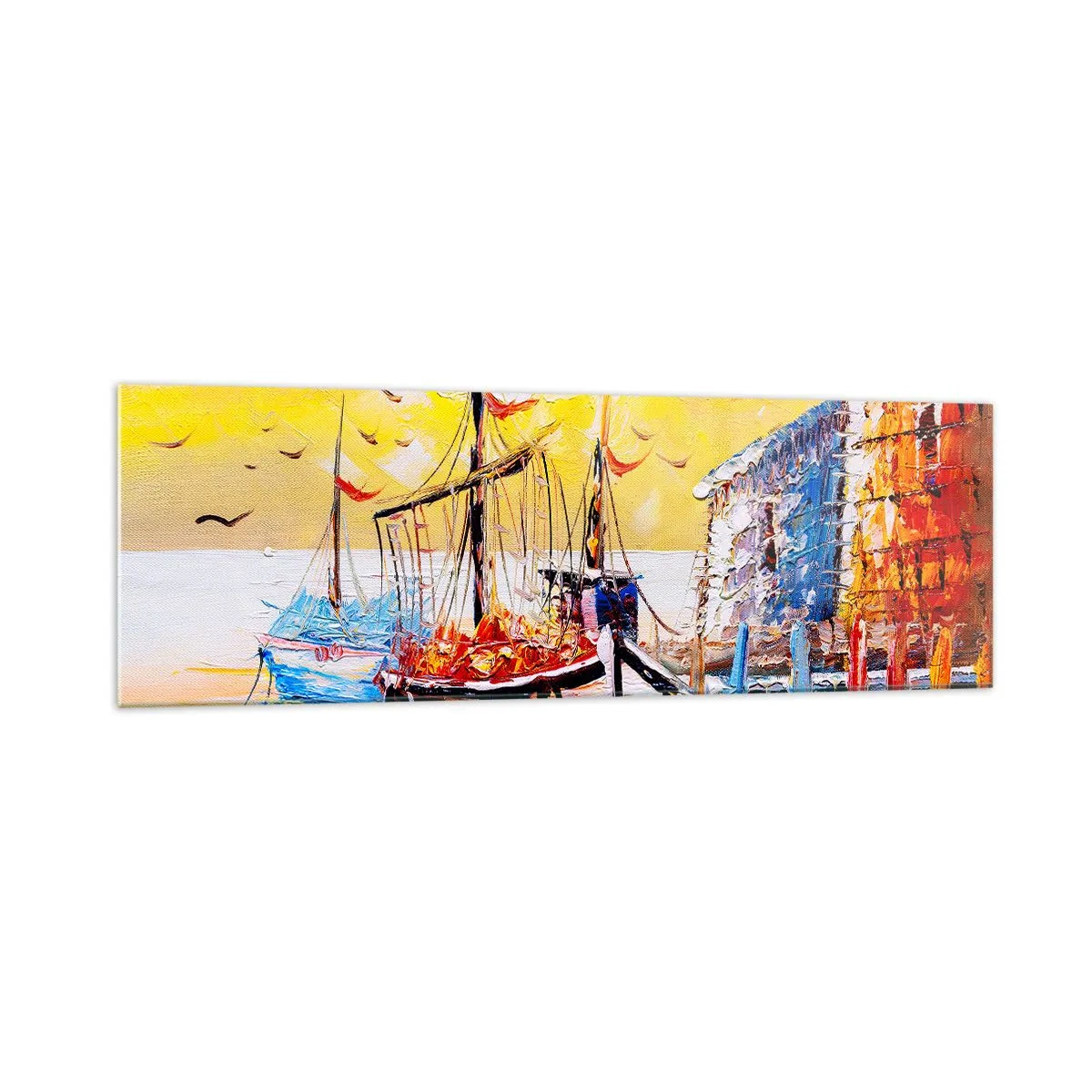 Glastavla - Bild på glas - Lycklig återresa - 160x50 cm