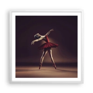 Affisch i vit ram - Prima ballerina - 60x60 cm
