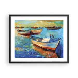 Affisch i svart ram - I en sydlig vik - 50x40 cm