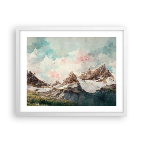 Affisch i vit ram - Steniga blad - 50x40 cm