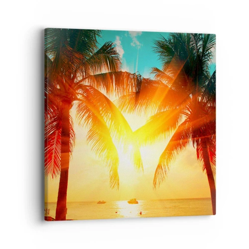 Canvastavla - Bild på duk - Exotisk par - 40x40 cm