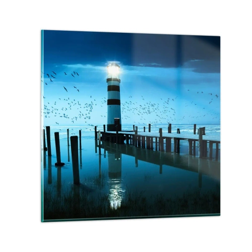 Glastavla - Bild på glas - Och du är inte längre rädd för mörkret - 60x60 cm