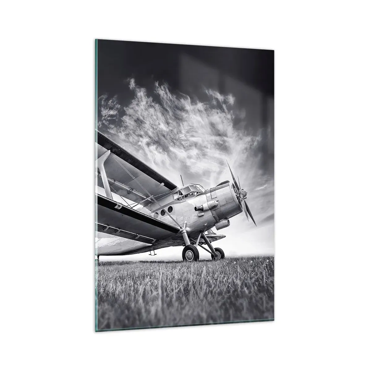 Glastavla - Bild på glas - Bevingad vandrare - 80x120 cm