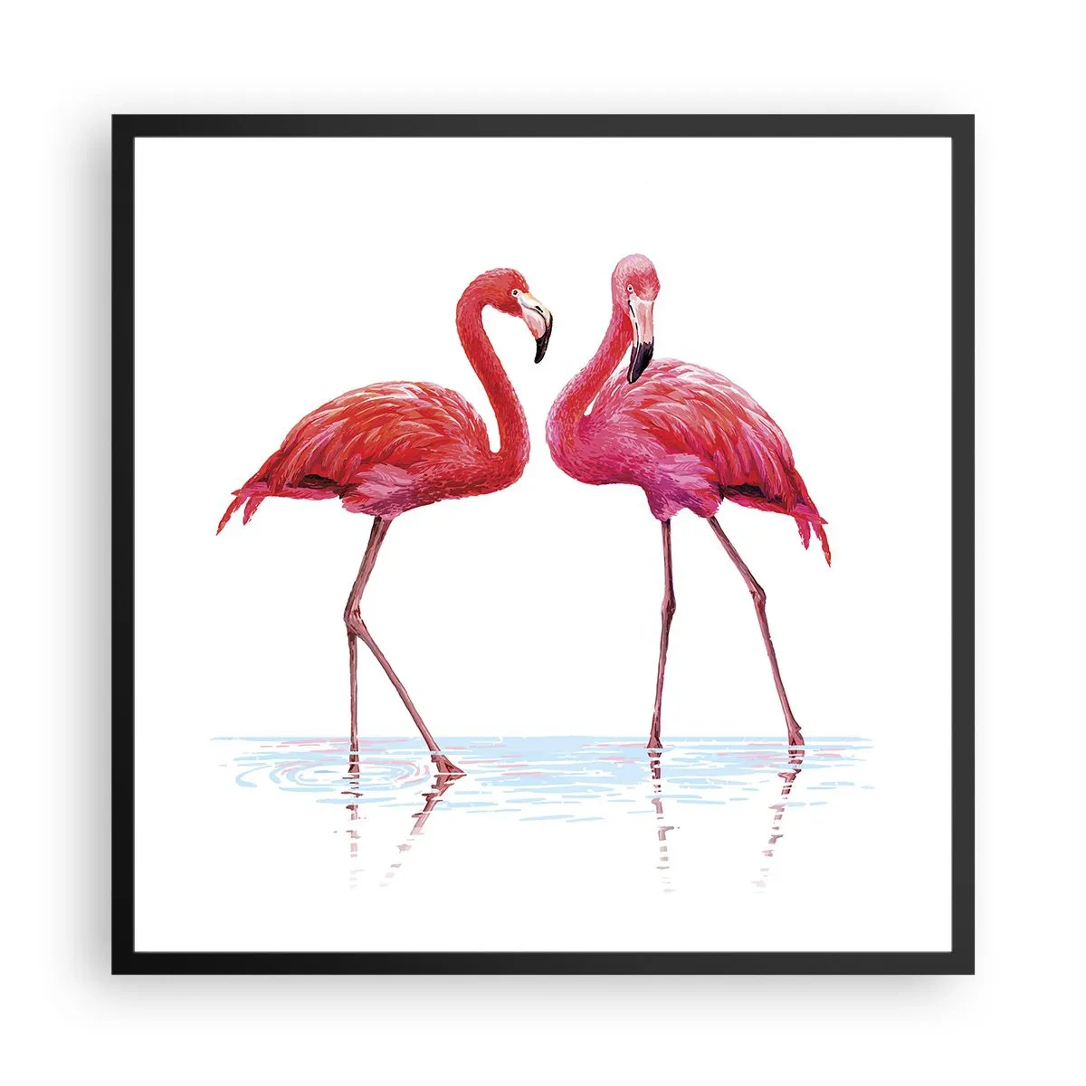 Affisch i svart ram - Rosa rendez-vous - 60x60 cm