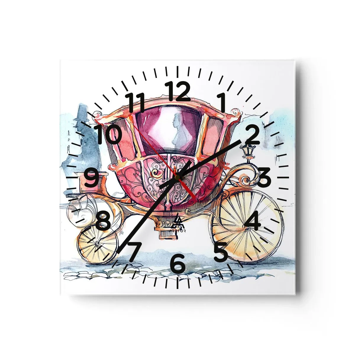 Väggklocka - Klocka på glas - Bröllop eller bal? - 30x30 cm