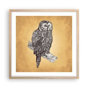 Affisch i ram av ljusek - Invecklade ornament av visdom - 50x50 cm